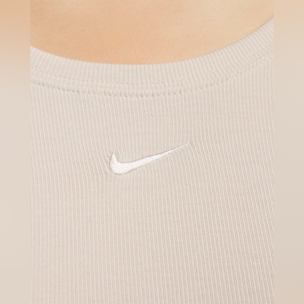 NWT - Nike Sportswear Chill Knit Rib Top in Natural - Size L - Picture 4 of 7